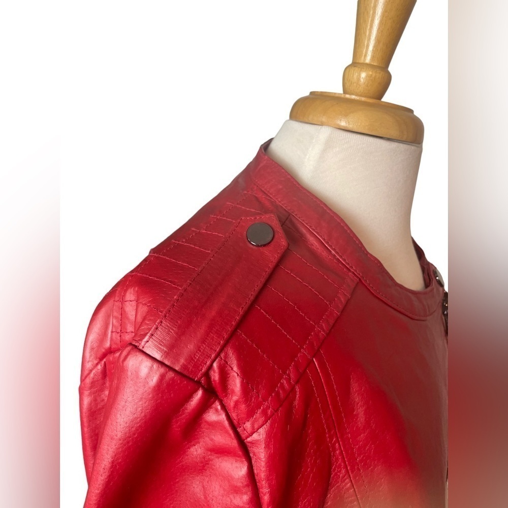 Twiggy London Red Leather Jacket